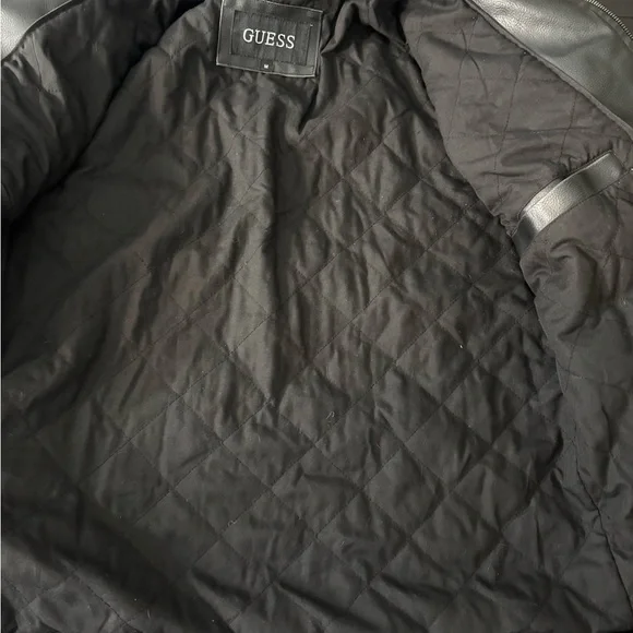 Guess Men's Black Moto Biker style Jacket…M - Picture 7 of 15